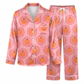 Pink Pumpkin Pajama Set, Cute Coquette Autumn Sleepwear, Soft Pink Halloween Lounge Set Gift for Women Birthday