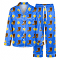 Cowboy Boots Pajama Set, Western Lounge Set, Blue Sheriff Star Pajamas, Country Music Gift for Her Women