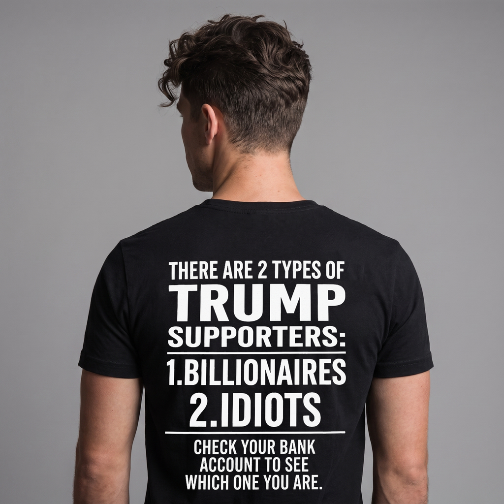 Two Types of Trump Supporters Political Satire T-Shirt – Billionaires or Idiots Anti-Trump Protest Graphic Tee