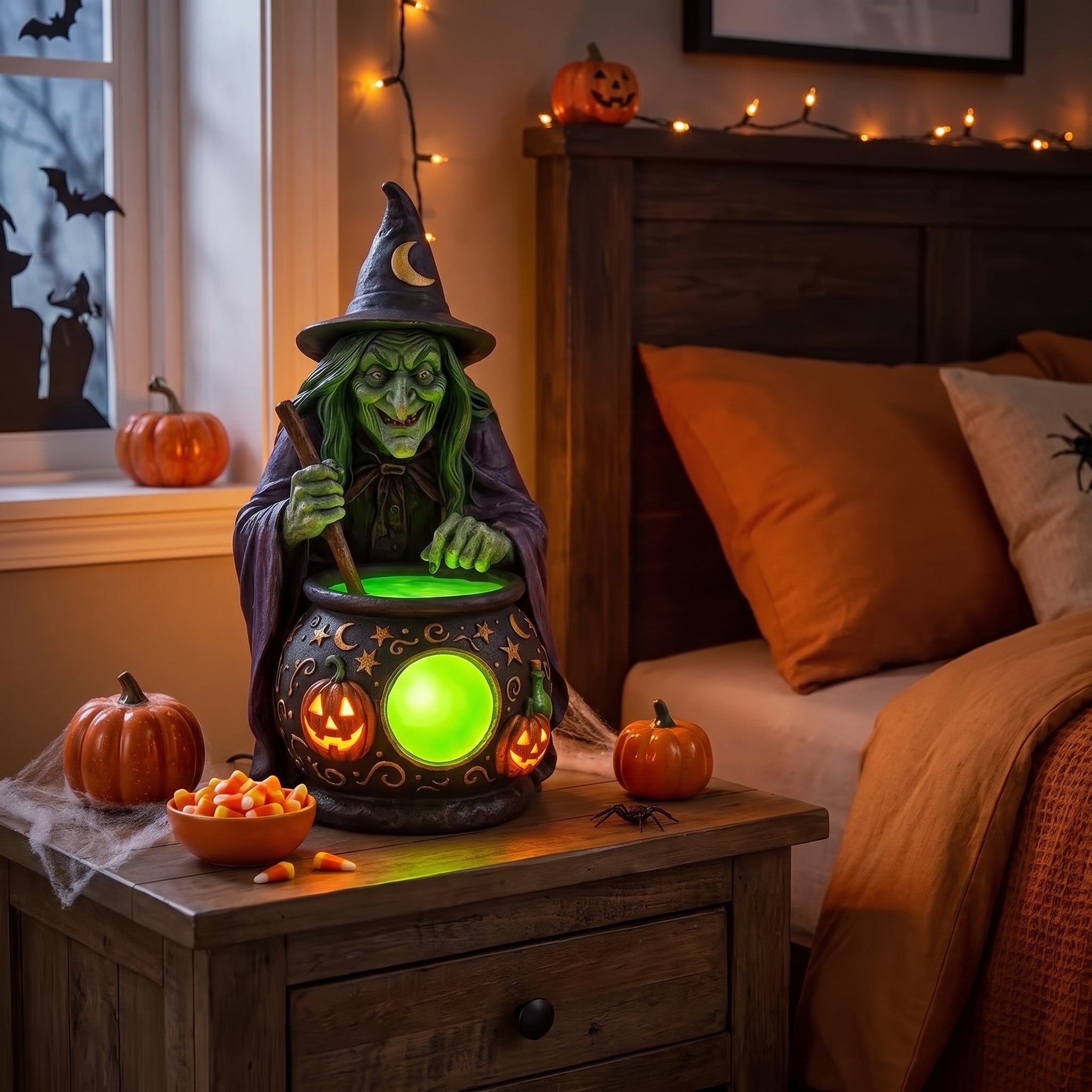 Cute Ghost Reading Lantern Halloween Resin Figurine Ornament With Boo Sign For Indoor Home Tabletop Holiday Party Decoration