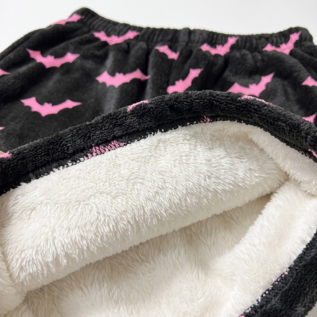 Pink Spider Web Flannel Pajama Pants, Hot Pink Halloween Lounge Pants, Soft Cotton Sleep Pants, Cute Fall Gift for Bestie