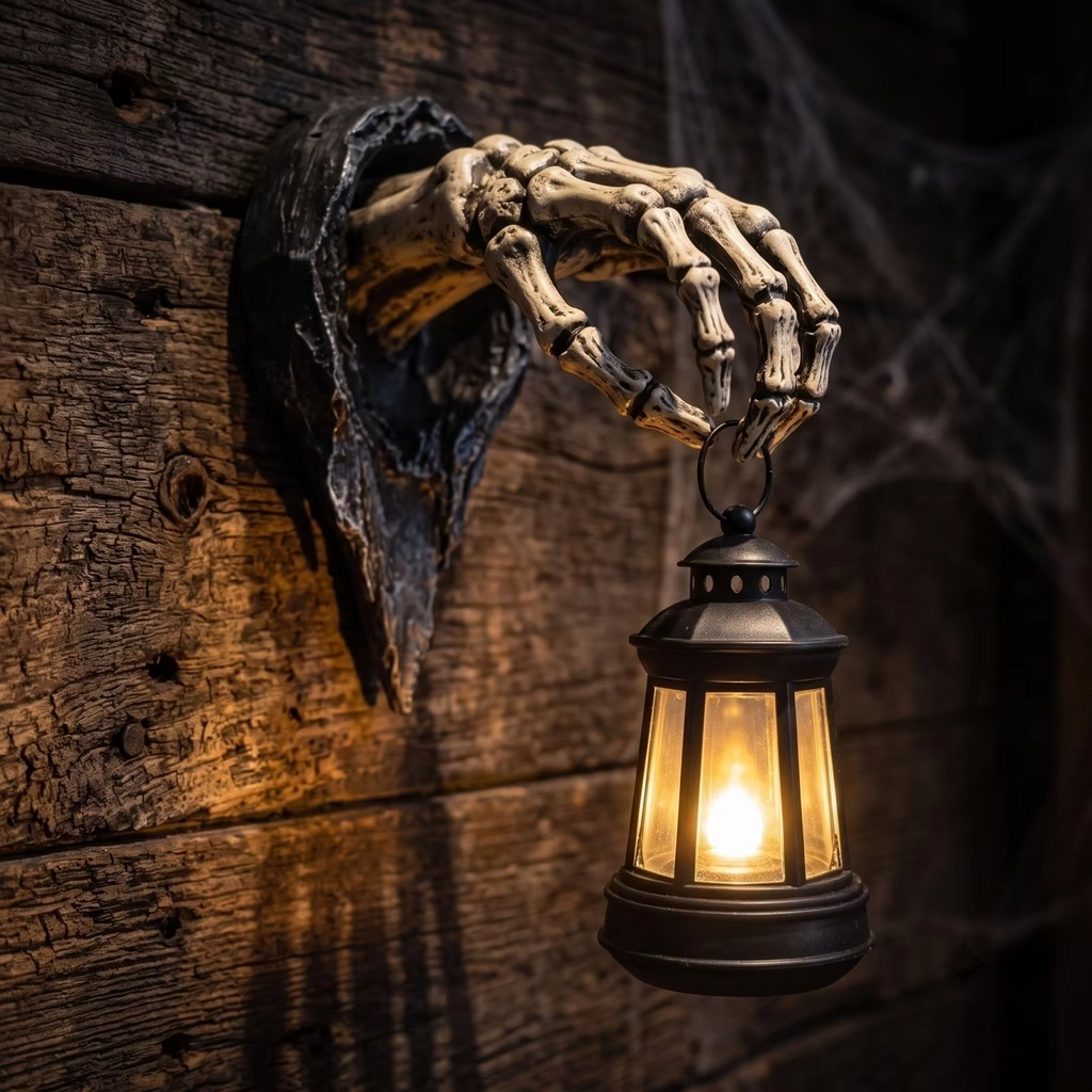 Halloween Skull Handheld Lamp Resin Craft Ornament Wall Decoration Light Wall Lamps Ghost Festival Atmosphere Decoration