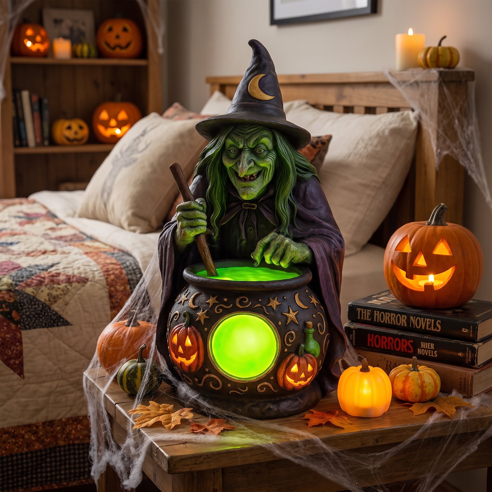 Cute Ghost Reading Lantern Halloween Resin Figurine Ornament With Boo Sign For Indoor Home Tabletop Holiday Party Decoration