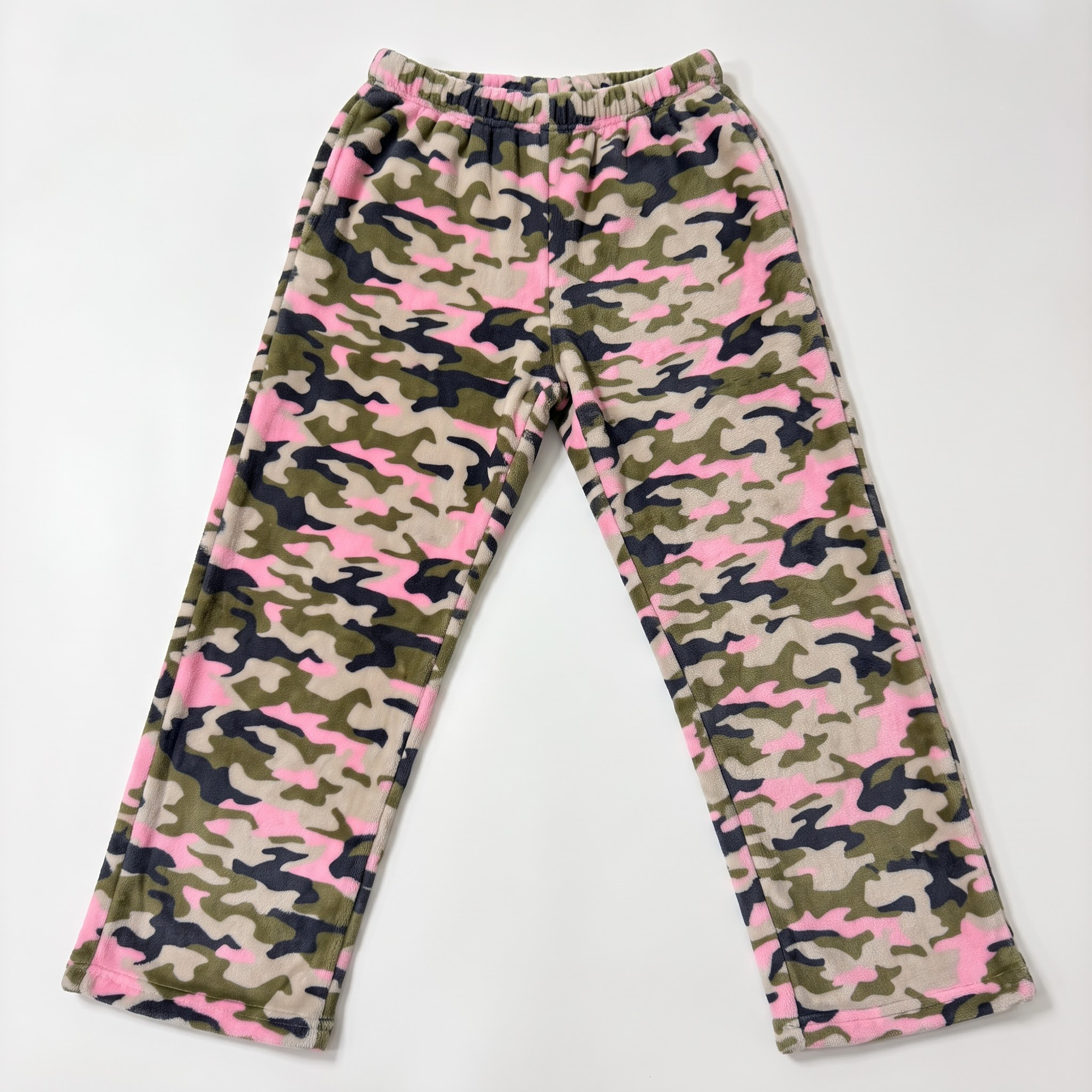 Pink Camo Flannel Pajama Pants, Y2K Camouflage Lounge Pants, Soft Cotton Sleep Pants, Cute Birthday Gift for Bestie